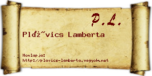 Plávics Lamberta névjegykártya